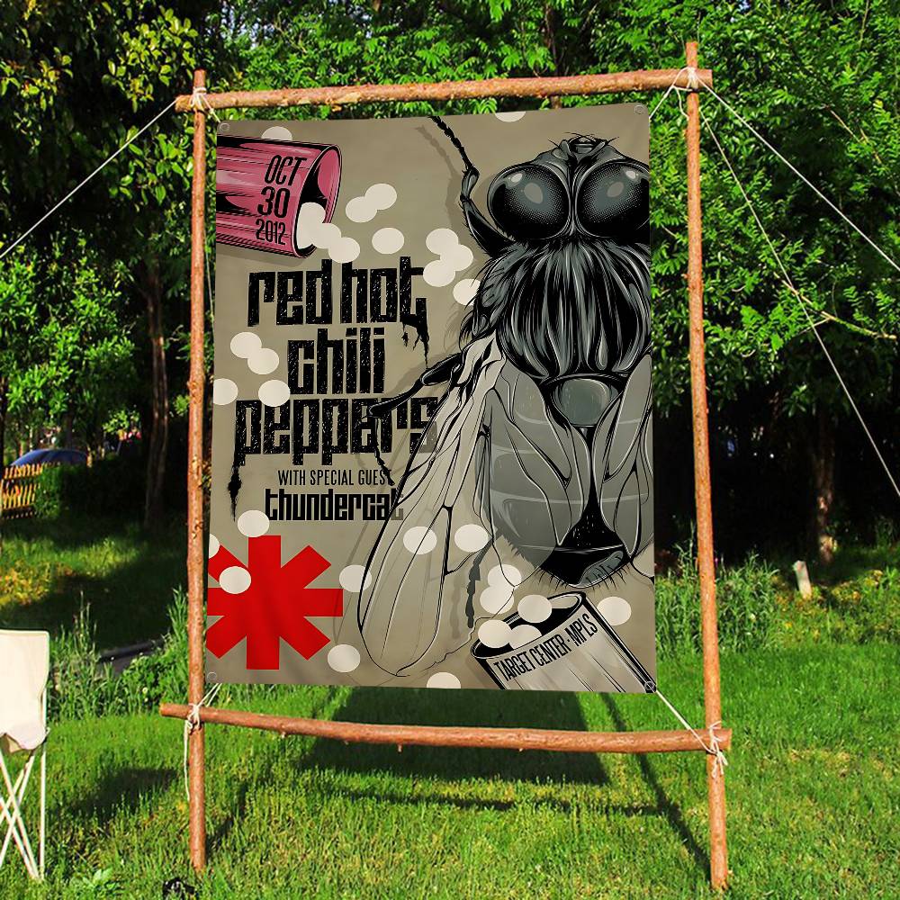 

RRed HotChili Peppers Band Small Size Cheerleading Banner Hand Pulled Flag Outdoor Atmosphere Flags 74x94cm(29x37in)