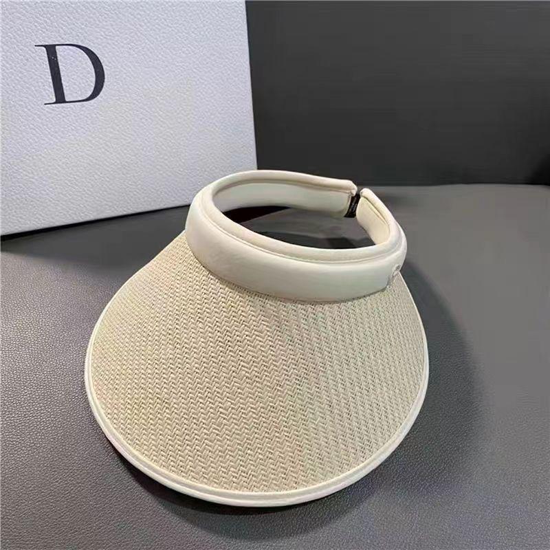 Women's 2026 Summer Sunshade Hat: Large Brim, UV Protection, Face Covering, Open-Top Straw Design