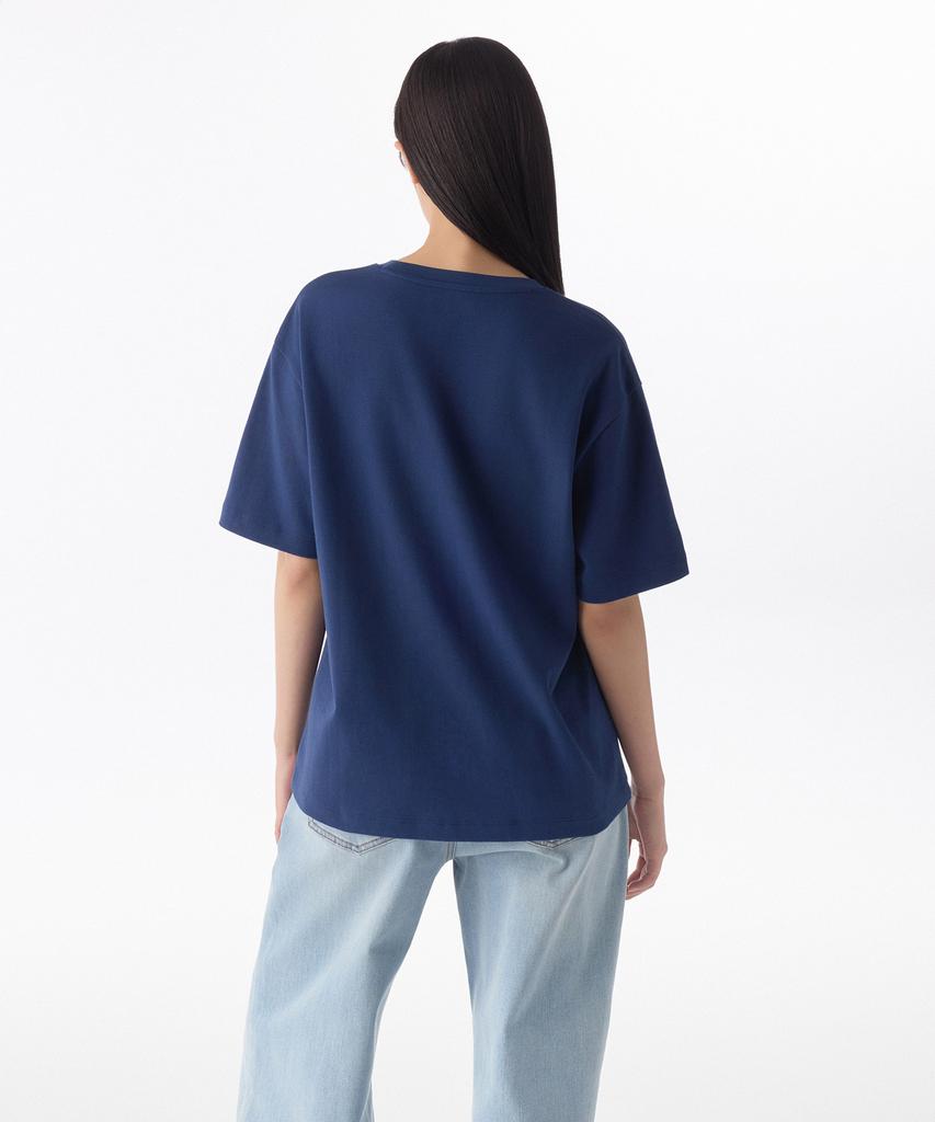 MUSINSA STANDARD WOMAN Women'S Relaxed Fit Crew Neck T-Shirt [Midnight Blue]