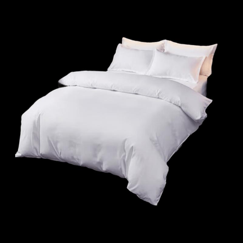 Pure White 80-Count Long-Staple Cotton 4-Piece Bedding Set