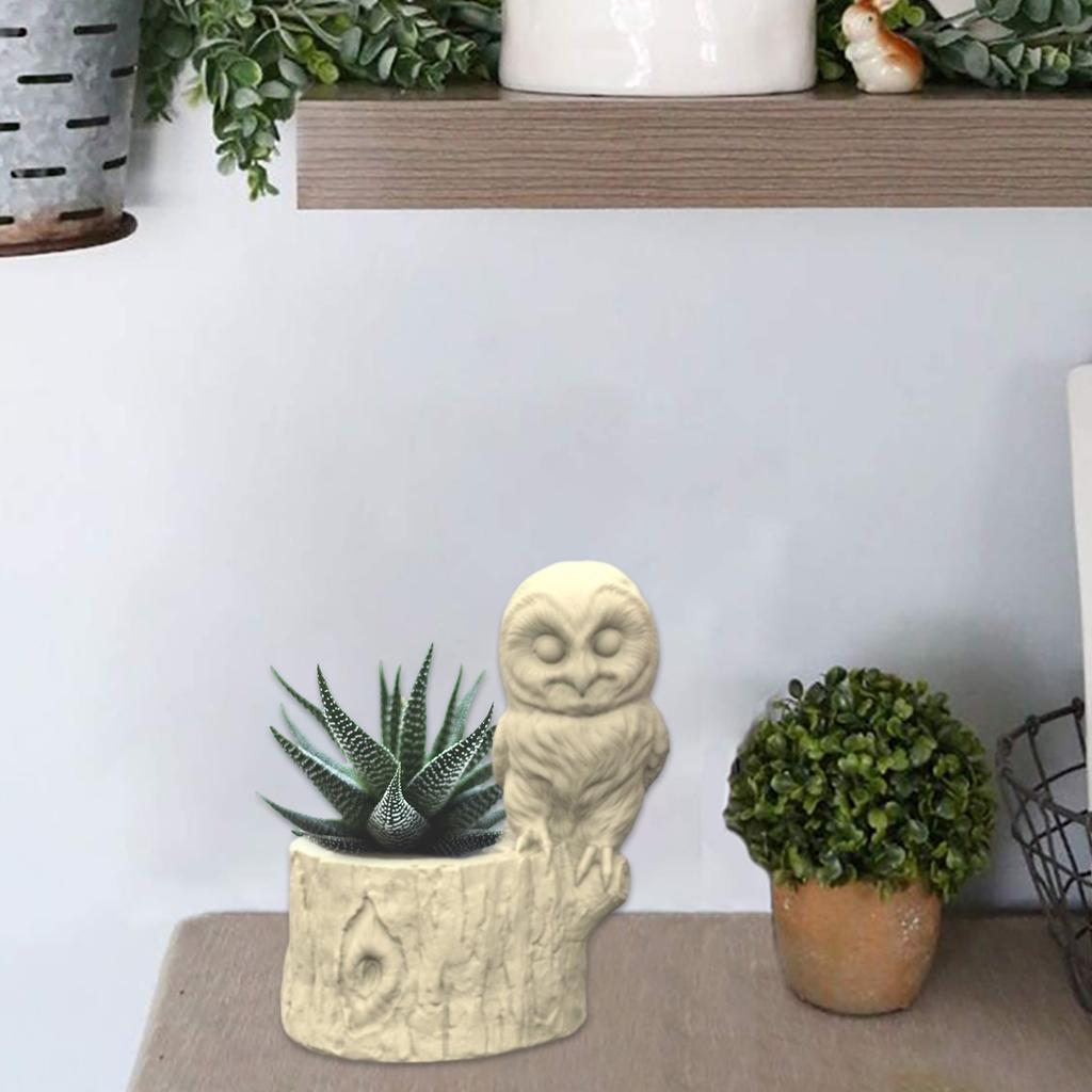 Multipurpose Owl Silicone Mold Planter Molds Silicone Texture Suitable for Plant Pots Cement and Plaster Craft Projects