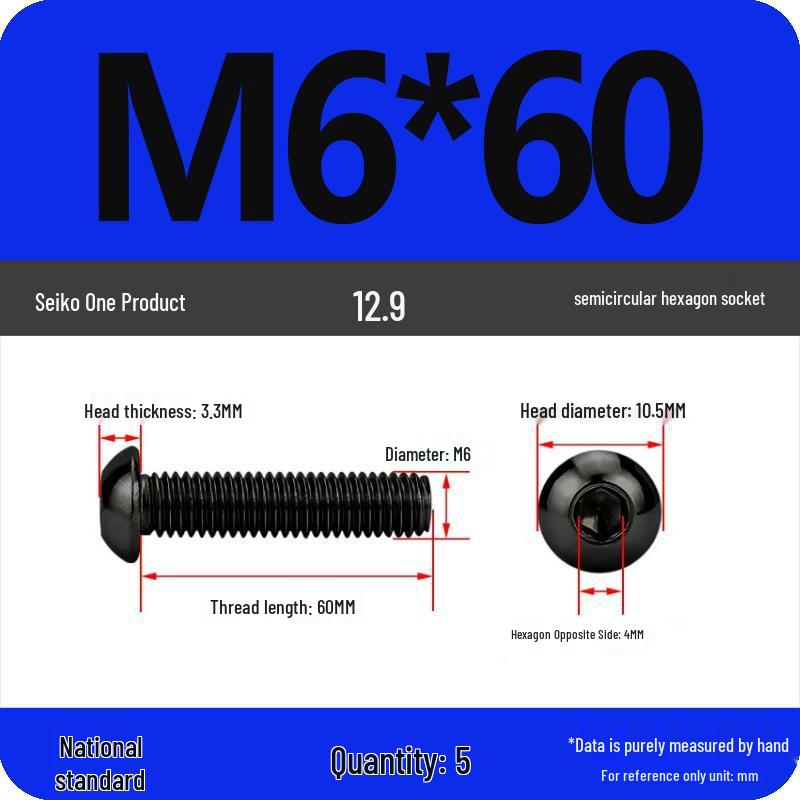 High-Strength 12.9 Pan Head Socket Cap Screws: M6, M8, M10, M12 Sizes