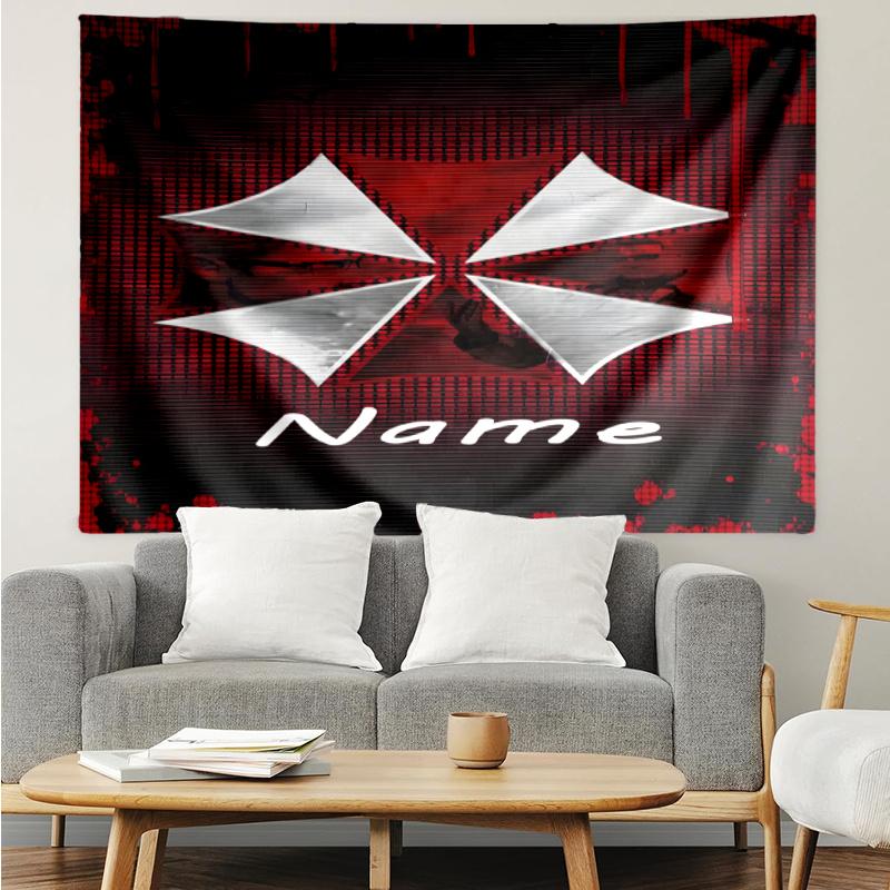 1PC Custom Name Resident Umbrella Corporation Tapestry Hanging for Bedroom,Livingroom, Playroom,Decor Art Room Wall Tapestry Birthday Gifts