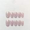 Handmade Cat Eye Short Square Oval Press On Nails With Bowknot Pearl Diamond Flower Star Decor Detachable Full Cover