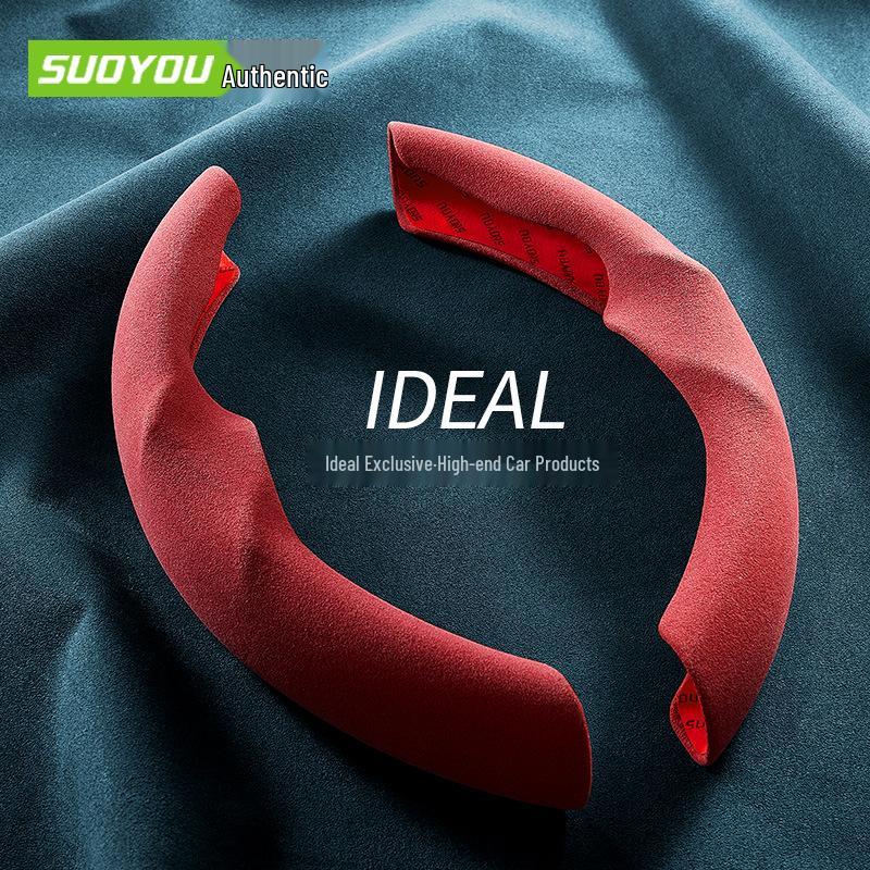 Ultra-thin Non-slip Suede Steering Wheel Cover for Ideal Auto ONE and L9 – Universal, Sweat-absorbent, All Season Use