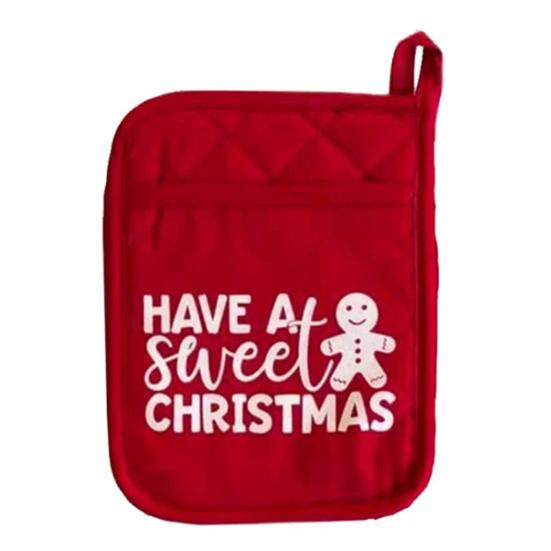 Christmas Oven Mitt with Storage Pocket Heat-Resistant Pot Holder