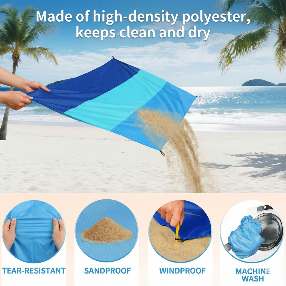 Outdoor Travel Camping Beach Mat All-Season Machine Washable Featuring Lightweight Sand Resistance Perfect for Picnics, Travel