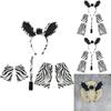 Festive Zebra Animal Headband Set With Cute Ears Gloves Tail For Kids Party Celebrations