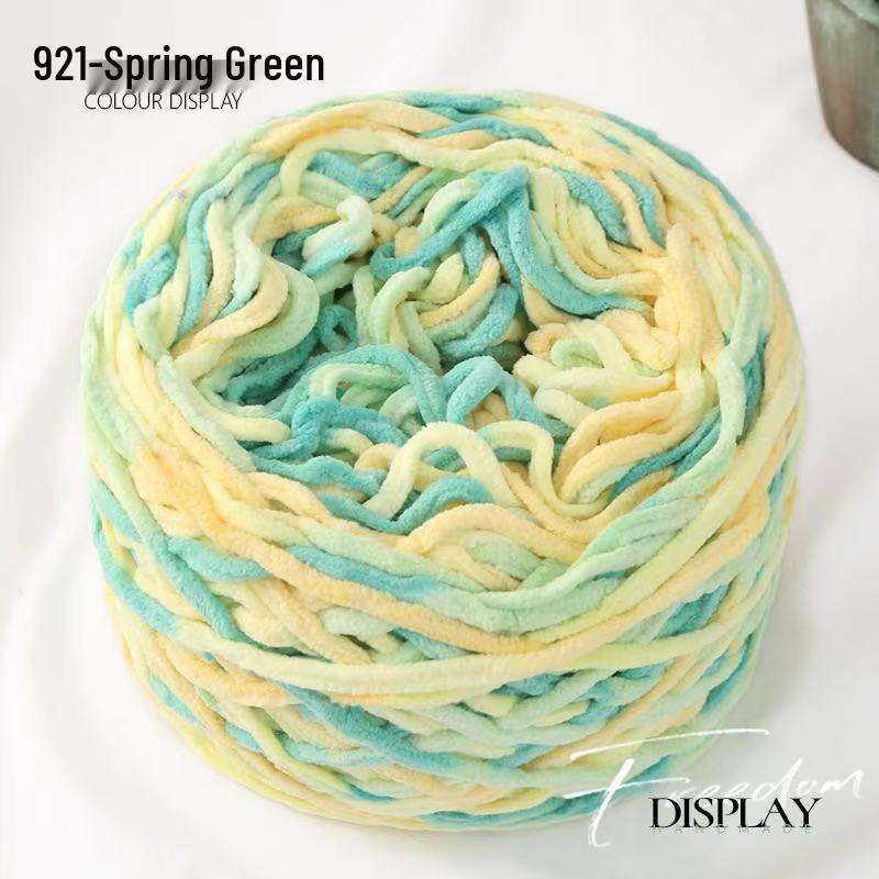 New 3.8 Liang Colored Ice Yarn: Thick Single-Strand for Crochet - Ideal for Shoes, Slippers, Scarves, and Seat Cushions.