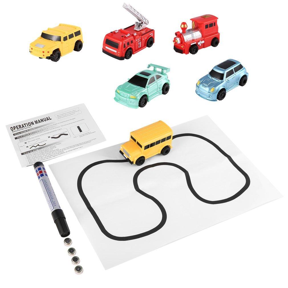 Road Pen Magic Inductive Car Toy Train Tank Draw Lines Playing Gift Children