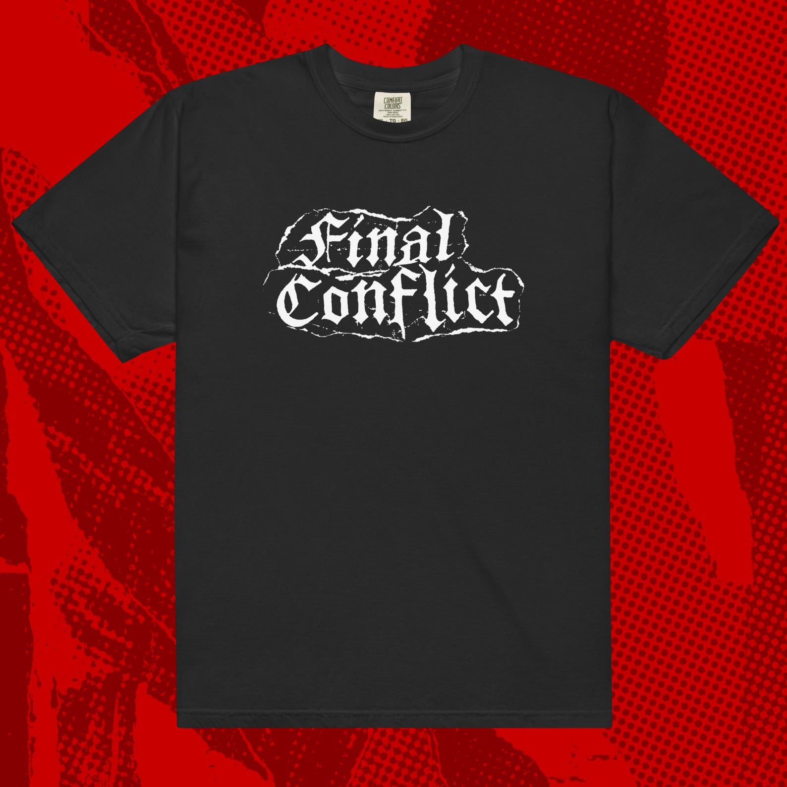 Final Conflict Logo Shirt | Anarcho Punk Chaos UK Varukers Crucifix Crust 4XL