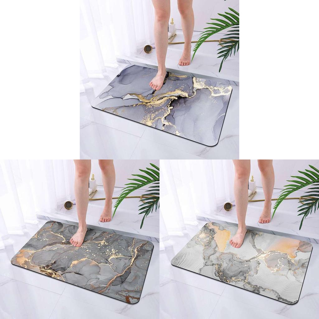 Marble Diatomaceous Bathroom Mat With Quick Drying And Non Slip Function For Home Decor