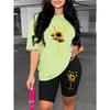 Sunflower Butterfly Beautiful Printing Women T Shirts Two Piece Set Fashion Short Sets Comfortable Breathable Shirt Shorts