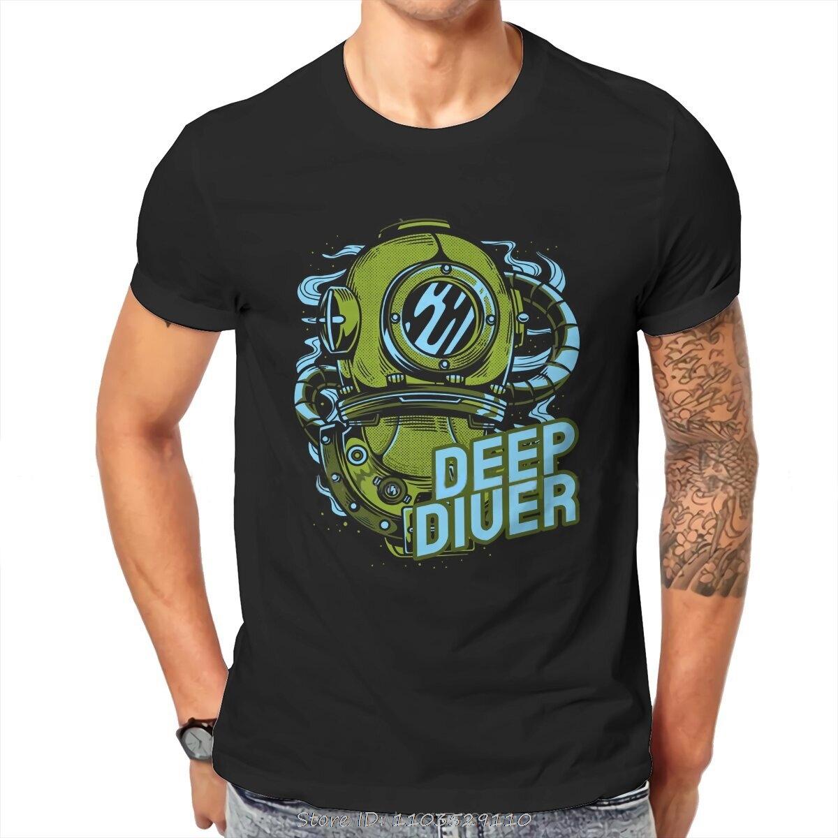 

Deep Diver Style TShirt Dive Scuba Diving Top Quality Hip Hop Graphic T Shirt Men Clothing Tees O-neck Fitness T-shirt - Men ... S разноцветный