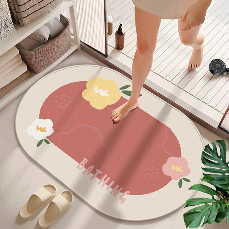 Water-absorbing and Non-slip Bathroom Floor Mat, Diatom Mud Floor Mat At the Door of the Bathroom, Kitchen Entry