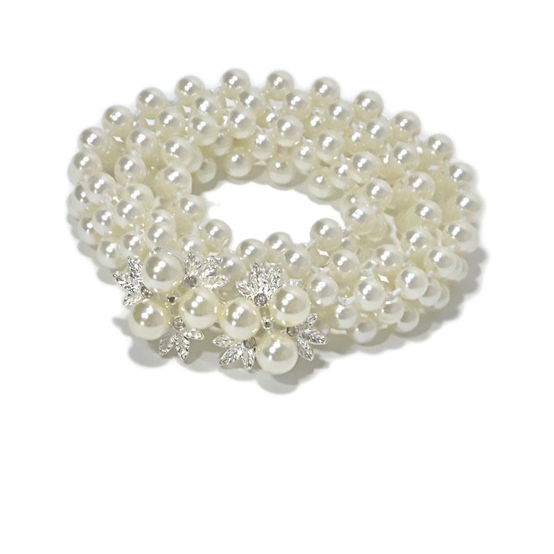 

Meier Pearl elastic thin belt fashionsweet rhinestone inlaid bows buckle waist chain 70cm