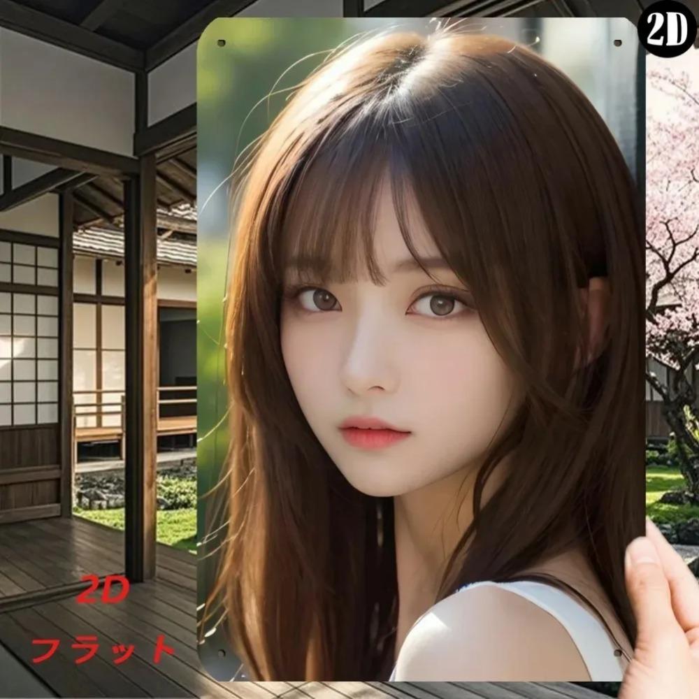 Japanese Girl Metal Wall Art D Flat Iron Decor for Home Bar Retro X Inch
