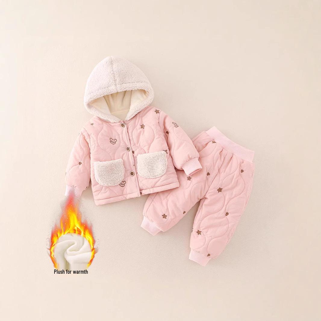

Winter Warm Cartoon 2-Piece Set for Toddlers - Long-Sleeved Top & Pants 100 cm