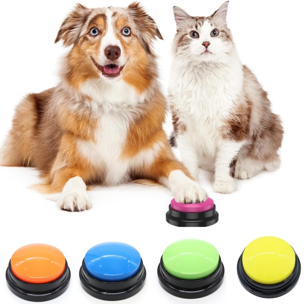 Pet Talking Button, Dog Talking Button, Set of 2, Dog Talking Buttons, Communication with Dogs, Recording Button, Dog Educational Toy, Training Toy,