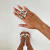 Creative Open Ring Set for Women Wedding Jewelry Trendy Elegant Gold Color Punk Vintage Geometric Adjustable Finger Rings