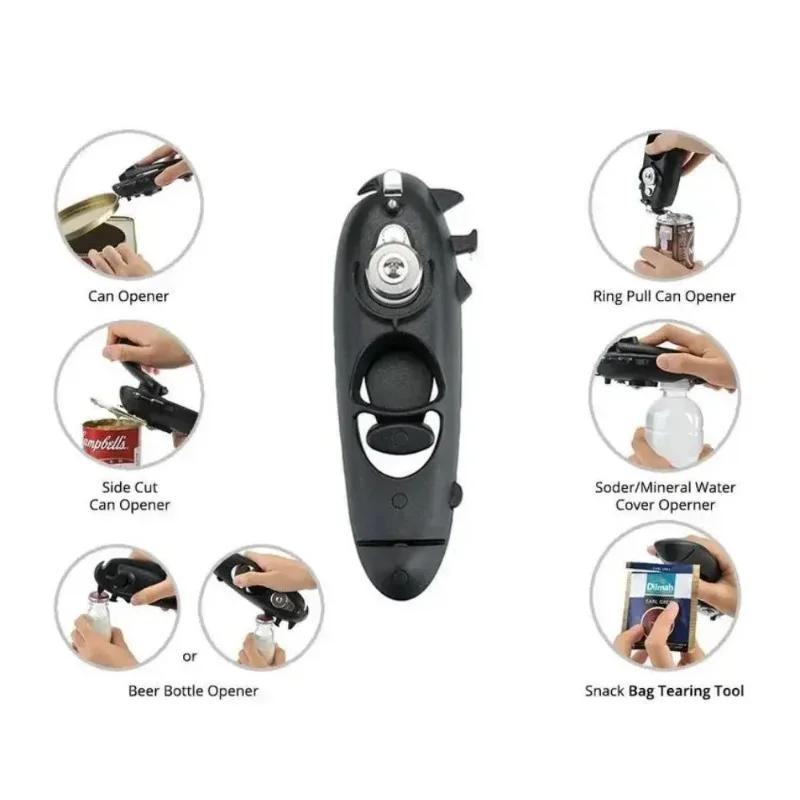 1PC 8-in-1 Heavy Duty Can Opener Bottle Opener Jar Opener, Multi-Function Tin Opener for Beer/Cans/Boxes Kitchen Essential Tool
