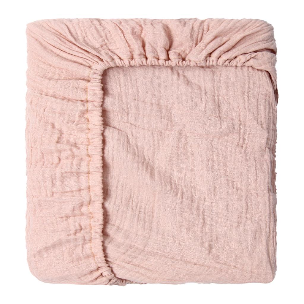 100% Baumwolle Knittermusselin Spannbettlaken für Säuglinge und Babys Weich Atmungsaktiv Einfarbig Baby Stubenwagen Matratzenbezug Bettwäsche