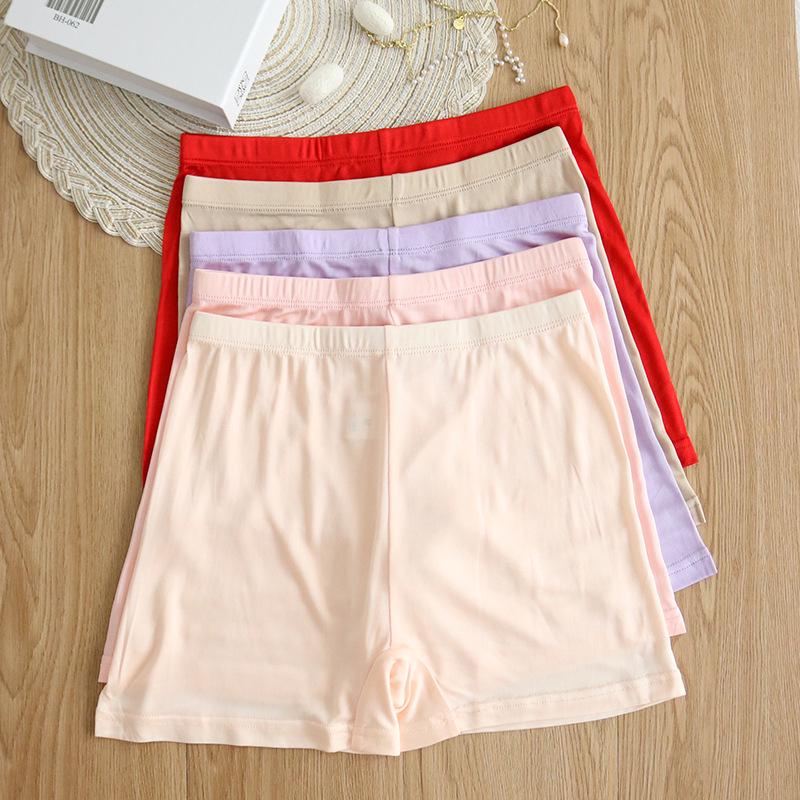 Tangge Women's Mid-Waist Mulberry Silk Boxer Briefs - Comfortable Silk Base Layer Panties