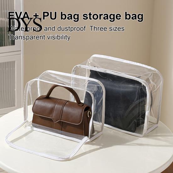 Waterproof Purse Protector Clear Dust Cover Bag for Handbags And Purses, Hanging Closet Organizer EVA Storage Organizer, Transparent Shape Retaining