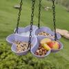 Adjustable Chain Hanging Bird Feeder Flower Shaped Bird Water Drinker  Bird Supplies