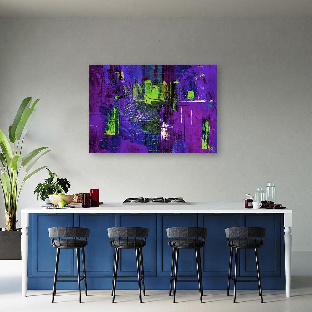 Canvas Print, Purple Abstraction Hand Painted