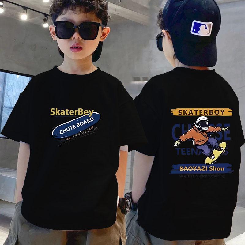 Cotton Children's Clothing, Boys' T-shirts, Short Sleeves, Summer Children's Mid Size Boys' Tops, Half Sleeves, Summer Fashion Trend