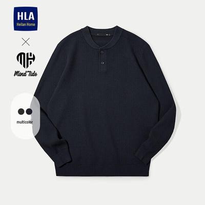 HLA Men's Henley Knit Sweater