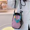 Sports Nylon Drawstring Crossbody Bag Lightweight Casual Korean Style Coin Pouch Phone Pack for Travel Shoulder Bag