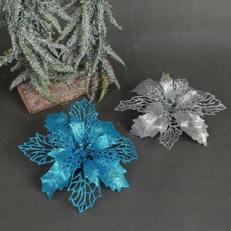 Artificial Glitter Christmas Flower Set of 6 Decorative Wreaths Wedding Party