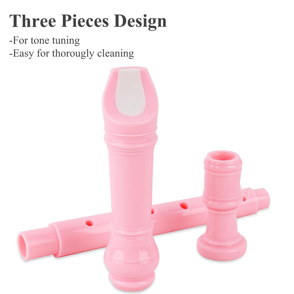 Jasenna Soprano Recorder for Elementary School C Key Soprano Cleaning Fingering Leather Storage Bag Students, Beginners, 8-Hole Recorder, Stick,