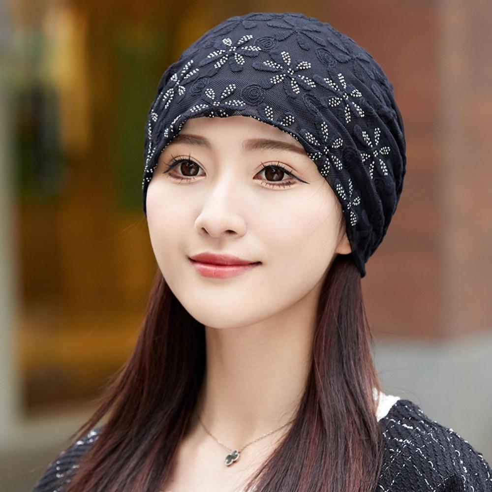 Breathable Beanies Cap Hollow Out Turban Beanies Caps Chemo Cap Crochet Slouchy Hat  Women Girls