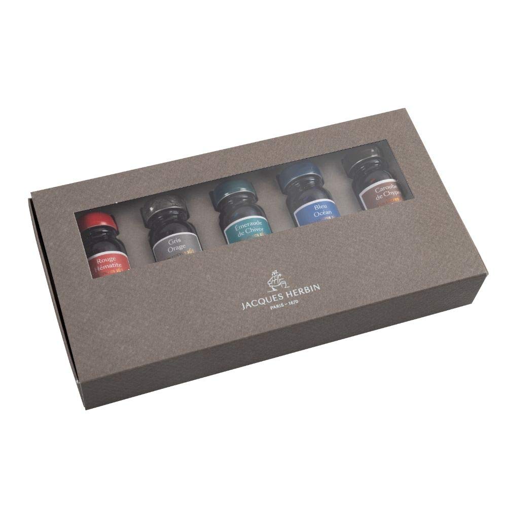 Jacques Herbin Anniversary Ink 1670 Coffret 10ml x 5 bottles gold fountain hbj14000 [Contains microparticles] (For pens/dip pens)