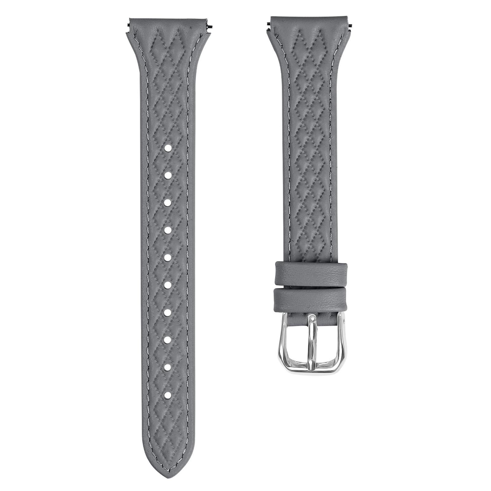 

For Huami Amazfit Youth Edition 20mm Watchband Top-Layer Cow Leather Watch Strap Grey