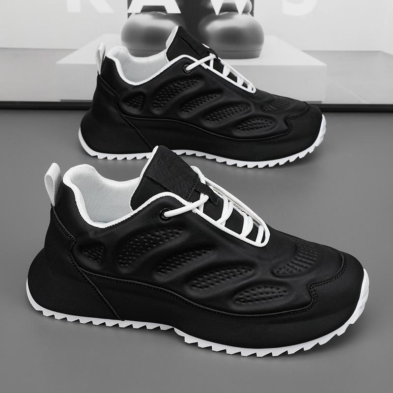 

Kuaishou same autumn низкие туфли с мягкой подошвой на толстой подошве легкие универсальные кожаные туфли для пап низкие туфли для спорта и отдыха для мужчин 39 чёрный