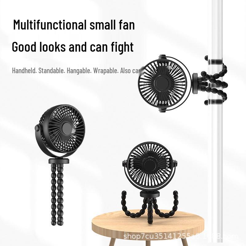 Portable Silent Octopus Camping Fan: Multifunctional Mini Handheld Stroller Cooler