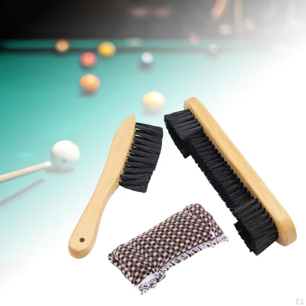 1 Billardtisch-Tuchbürste, Holzgriff, Reinigung von Billardtischen, mit Abwischen, Set Schienenbürste