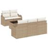 Garden Sofa Set Beige Poly Rattan