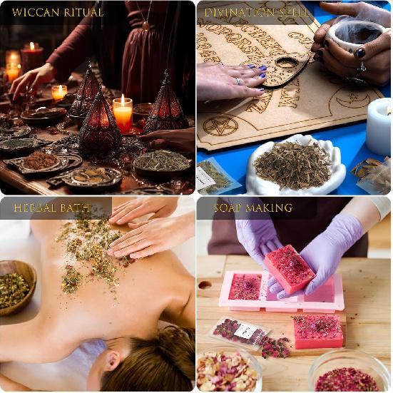 40 Pack Witchcraft Supplies Herbs Kit - Dried Herbs and Flowers for Witch Beginners - Herb Set for Wicca, Altar Supplies, Pagan and Wiccan Rituals,