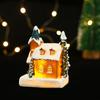Christmas Decoration Micro Landscape Resin Glowing Christmas Small House Christmas Gift Creative Desktop Resin Ornaments