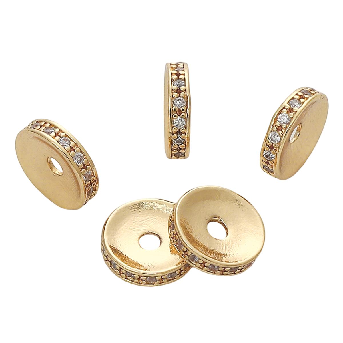 

Медные циркониевые инкрустированные разделительные бусины для изготовления ювелирных изделий своими руками, аксессуары для рукоделия 6mm