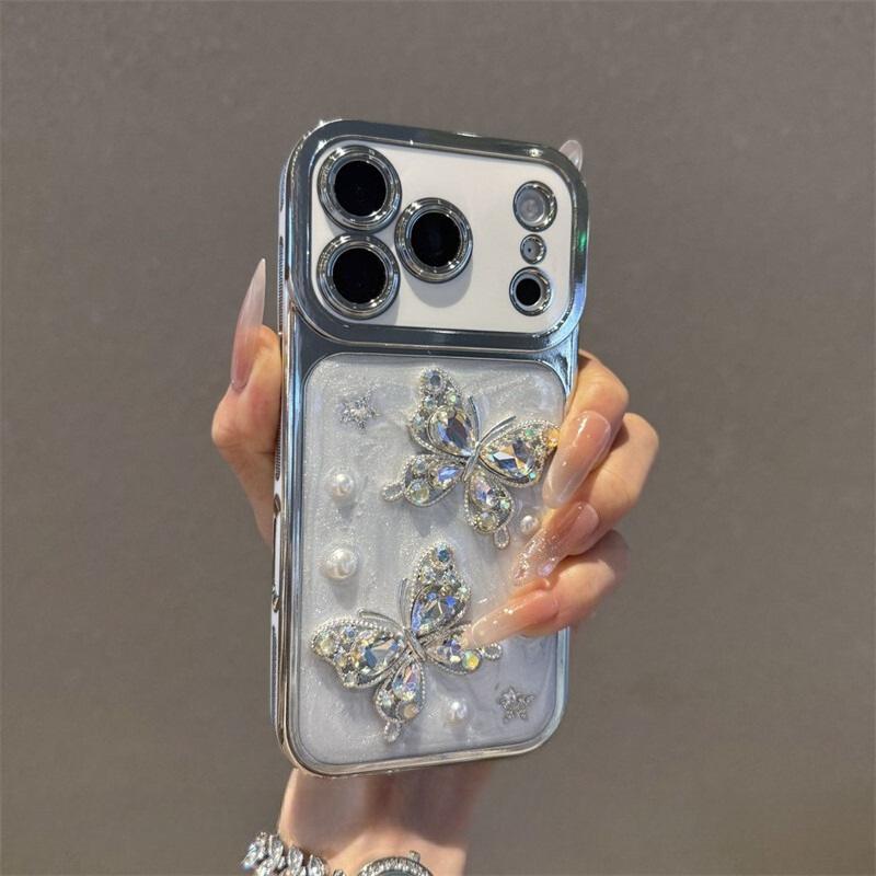Ins Seconds Change 11 Super Beautiful Flash Diamond Pearl Butterfly Suitable for Apple 11promax Mobile Phone Case New 11pro