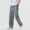 Men's White Linen Wide-Leg Casual Pants for Spring and Autumn