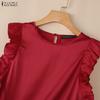 ZANZEA Canotte senza maniche casual da donna con scollo tondo tinta unita