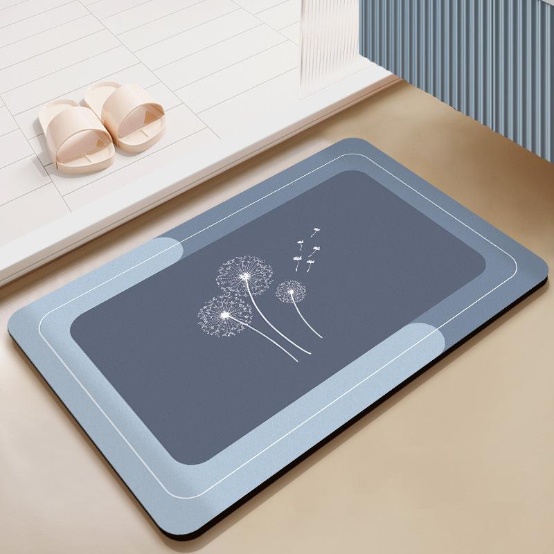 Absorbent Bathroom Bath Mat Printed Anti-slip Shower Rug Quick Drying Bath Mats Househol Floor Pad Entrance Bathtub Door Carpet