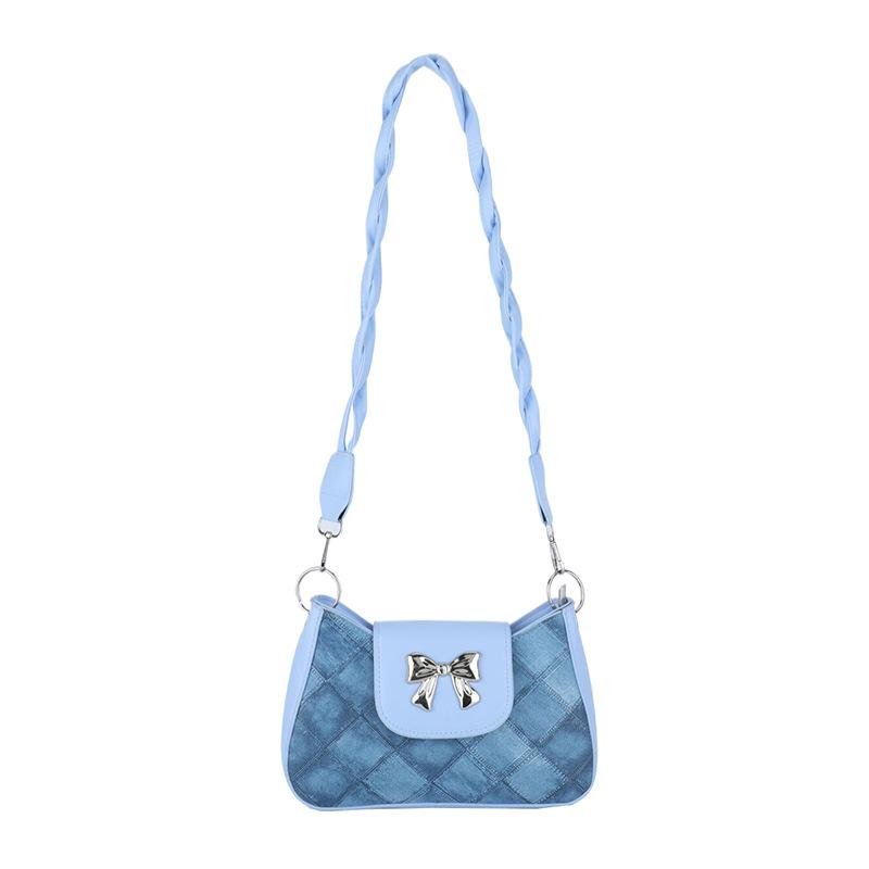 

Summer foreign style casual large-capacity armpit bag women s 2024 new diamond popular women s shoulder messenger bag синій